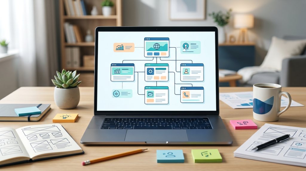 Website planning and structure concept for a blog about the best website structure for service businesses