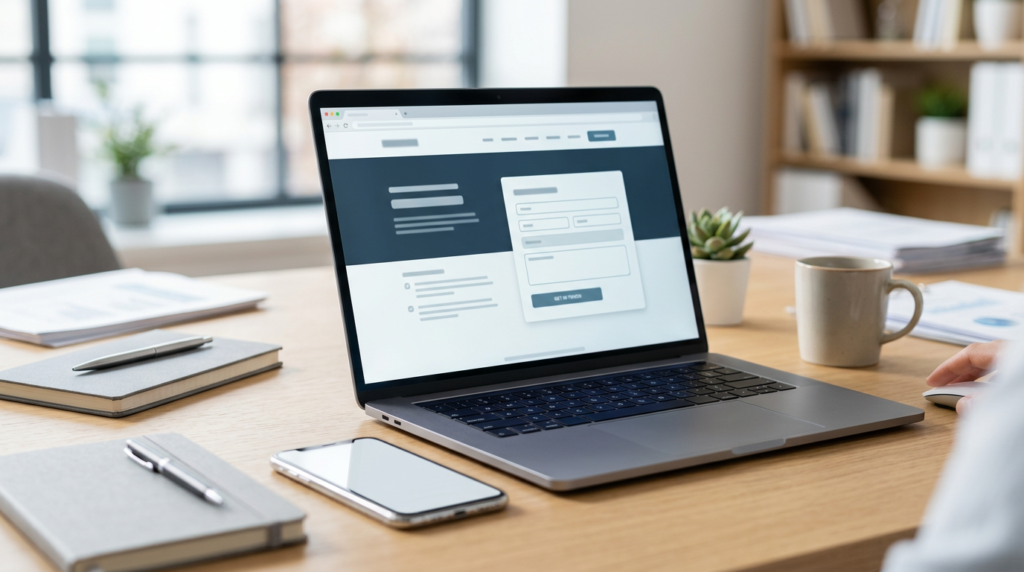 Business website inquiry and lead generation concept for a blog about how a small business website helps generate inquiries
